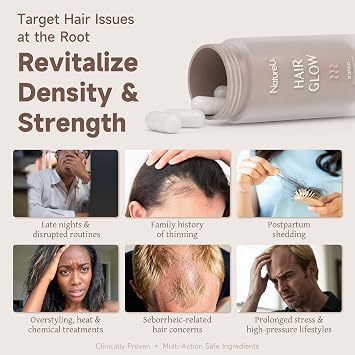 Hair Growth Supplements with Biotin for Women & Men LushMasterTM Delivery Technology Scalp Treatment & Vitamins for Thicker, Stronger Hair Health, Drug-Free 30-Day Supply