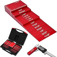 Vista 1 de Juego de 15 barras de sierra de mesa de aluminio sólido de precisión para carpintería, marcas de tamaño grabadas con láser, tamaños grabados