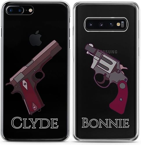Miniatura 4 de Fundas a juego para parejas compatibles con iPhone 14 13 Pro Max 12 Mini 11 Xs 6s 8 Plus 7 Xr 10 SE 5 Guns Partners in Crime Slim Fit Criminal
