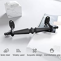 Vista 2 de EaseLife Manija de puerta de granero de 9 pulgadas, agarre de aluminio negro rústico, manijas de puerta, fácil instalación, paquete de 2