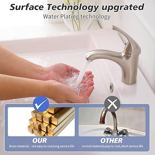 Miniatura 4 de llave mezcladora con manija única para lavabo de baño