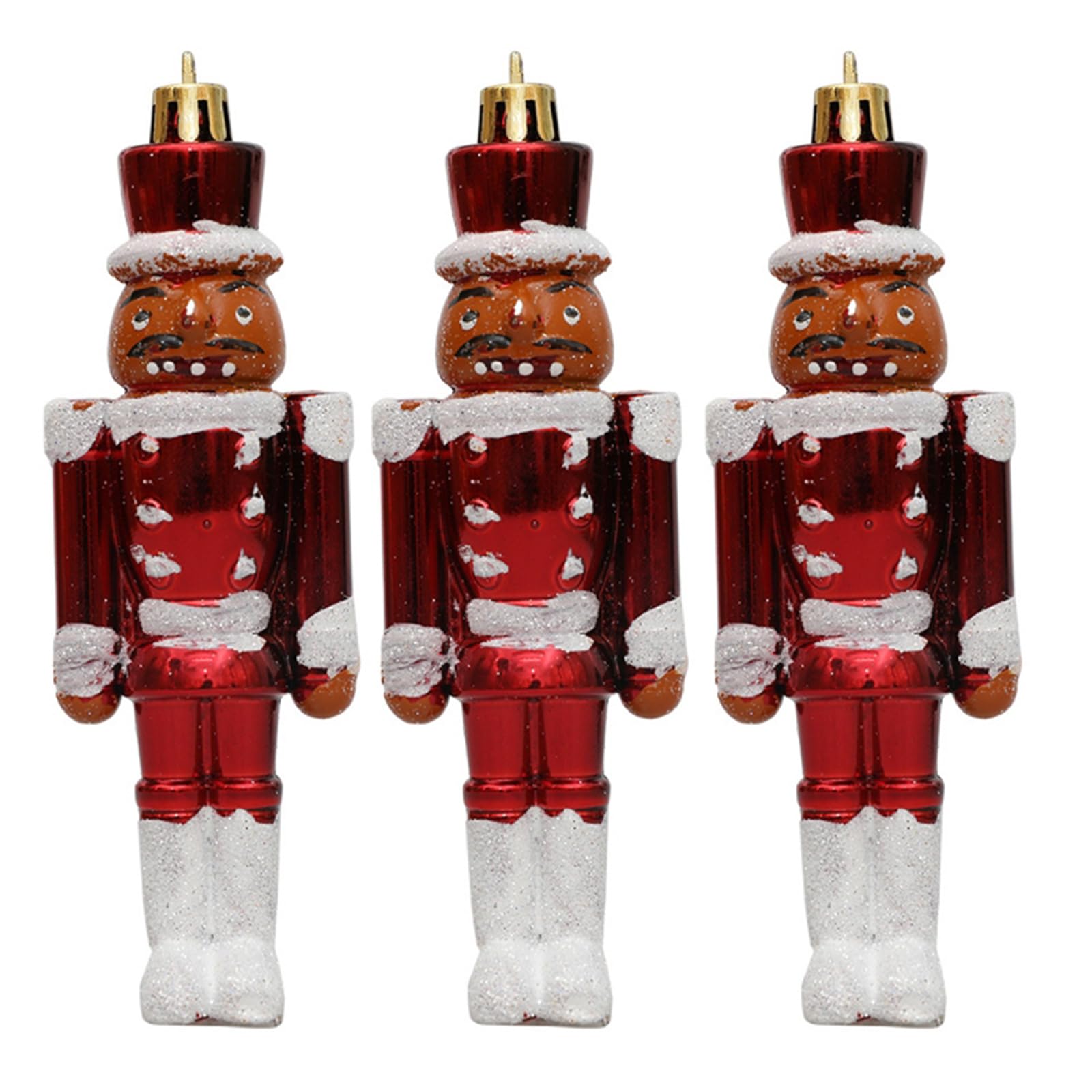 Buxuaaaa Red 3Pcs Christmas Nutcrackers Traditional Soldier Puppet Toy For Christmas Tree Decorations Kitchen Shelves And Tables Nutcrackers Soldier