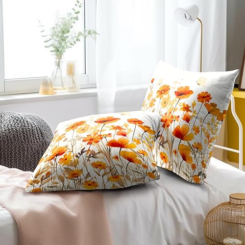 Miniatura 8 de Giwawa Juego de 2 fundas de almohada decorativas de flores silvestres otoñales de 18 x 18 pulgadas, decoración del hogar de Acción de Gracias,