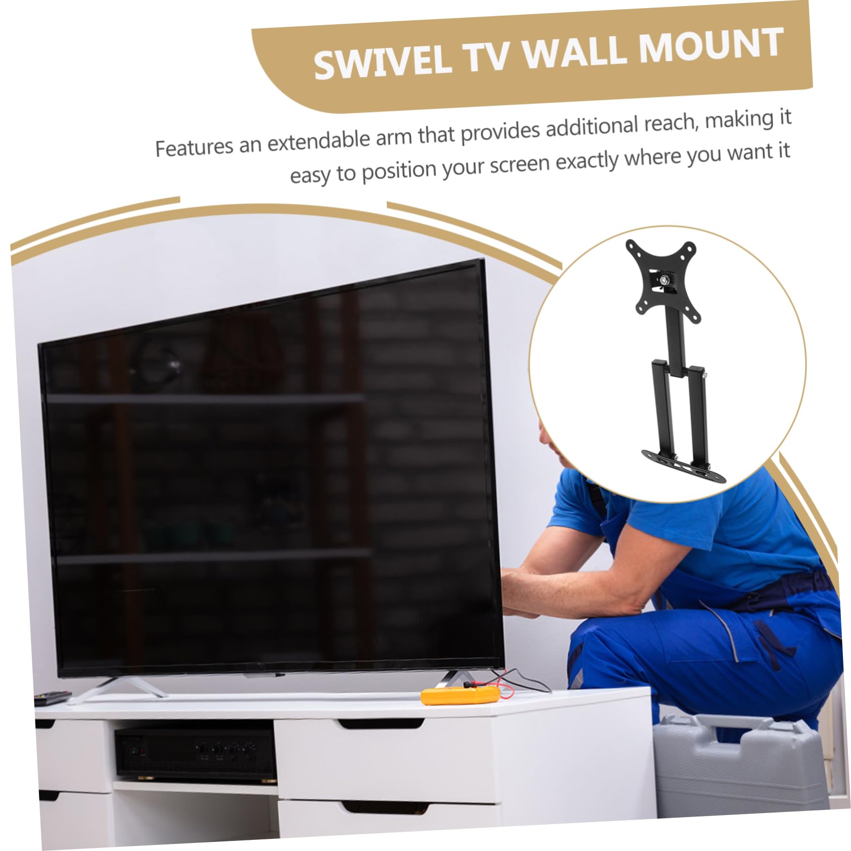 Supporto da Parete per Tv con Braccio Estensibile Nero