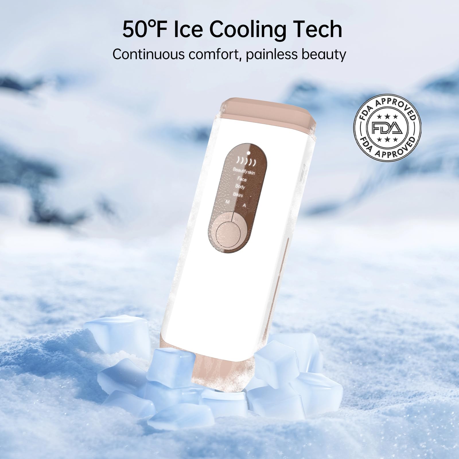 脱毛・除毛 W Cooling Photo SkinCare Device Laser Hair Removal, Sextupole Hair Removal Device with Ice Cooling