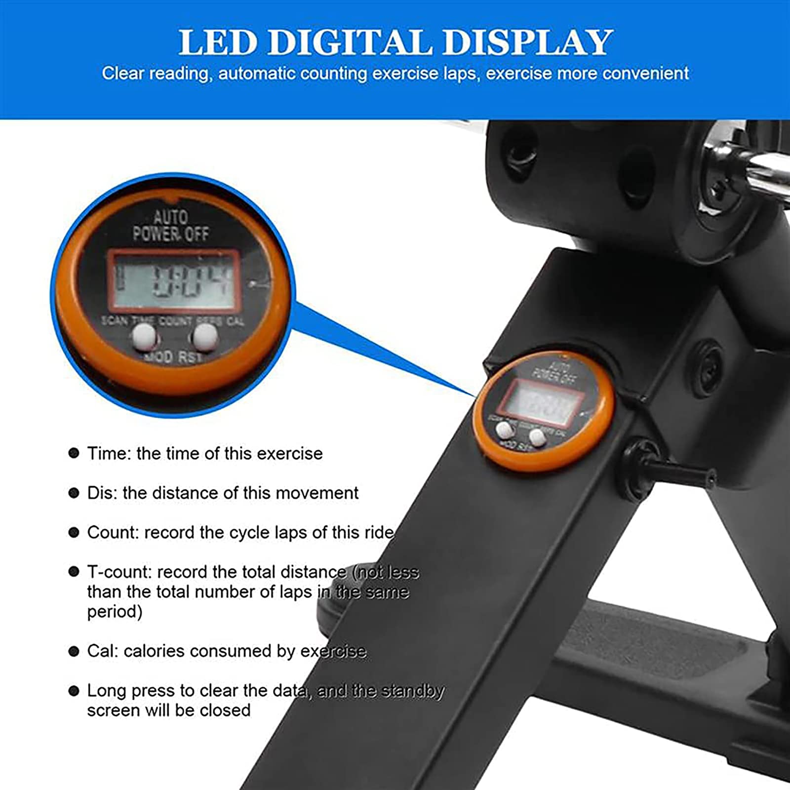 Bicicletta Fitness, Mini Fitness Indoor Cyclette Tapis roulant Verticale Riabilitazione Bicicletta Ciclismo Stepper Leg Pedal Trainer