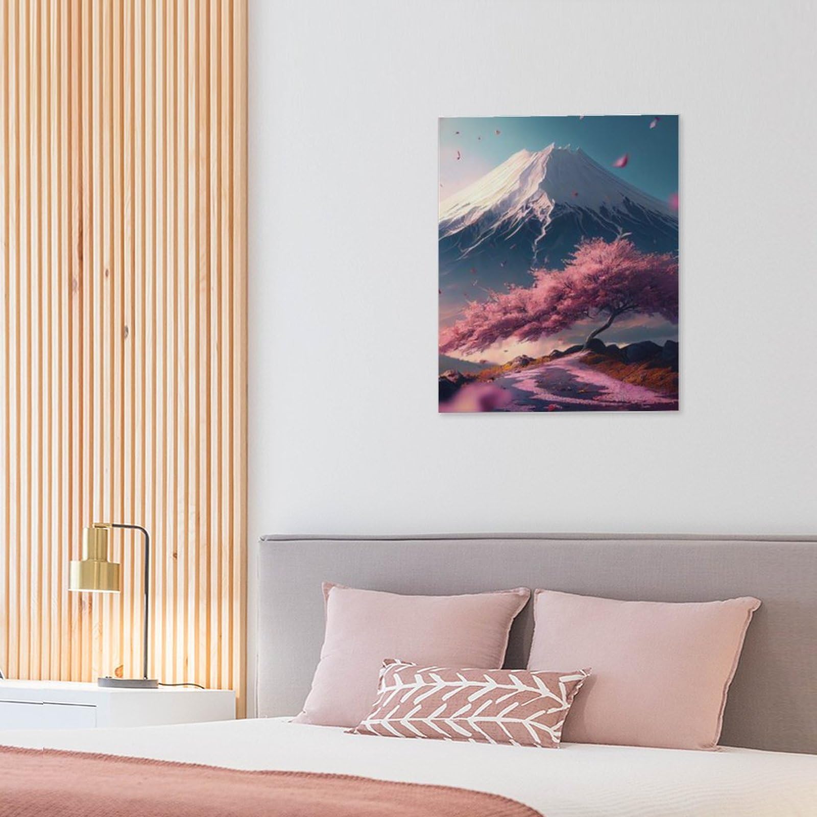 Amazon.co.jp: 絵画 富士山の前の桜並木インテリア 絵画 幻想的な風景