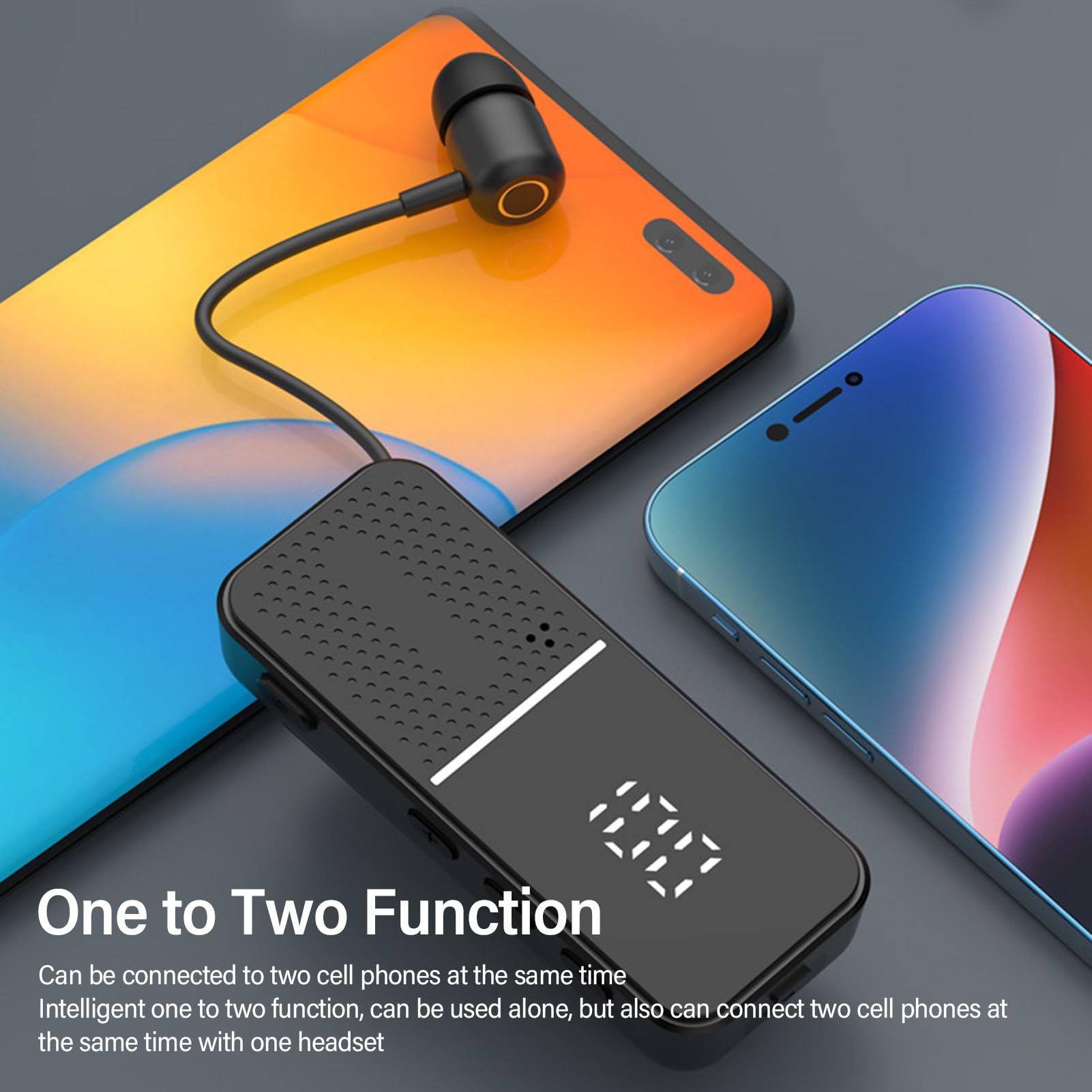 Auriculares Bluetooth con Cable Retráctil, Auriculares Inalámbricos V6.0, Clip de Micrófono de Cancelación de Ruido en el Auricular, Conectarse a 2 Teléfonos, para Conductor (Black)