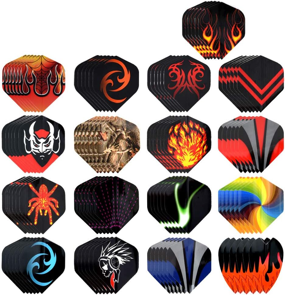 Dart Flights 17 Sets (102 Pieces) Standard Shape for Soft Tip Darts/Steel Darts