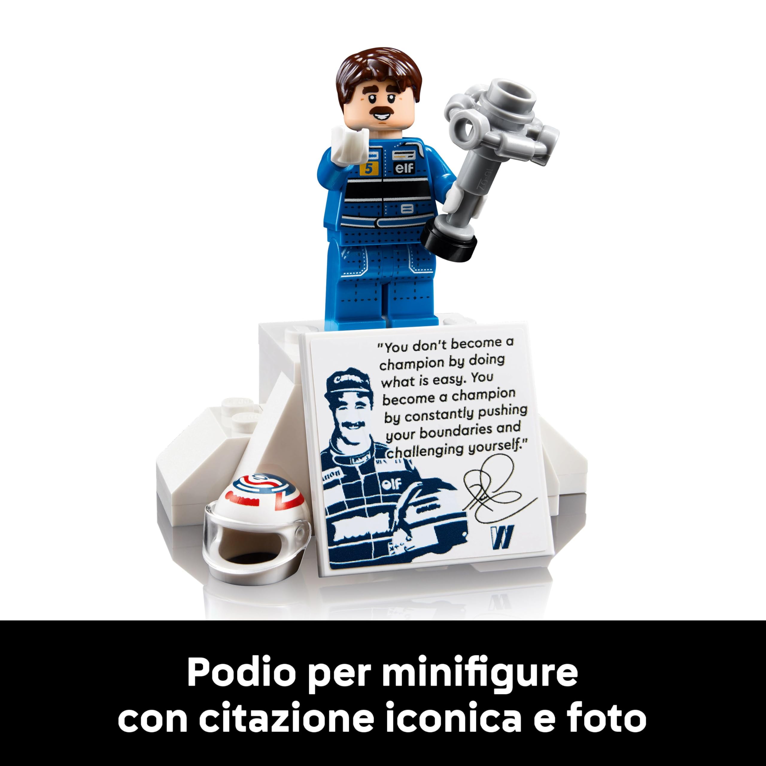 LEGO Icons Williams Racing FW14B e Nigel Mansell - Modellino di Auto F1 da Costruire con Minifigure del Pilota da Collezione, Trofeo e Supporto da Esposizione, Idea Regalo Adulti, Uomo o Donna 10353