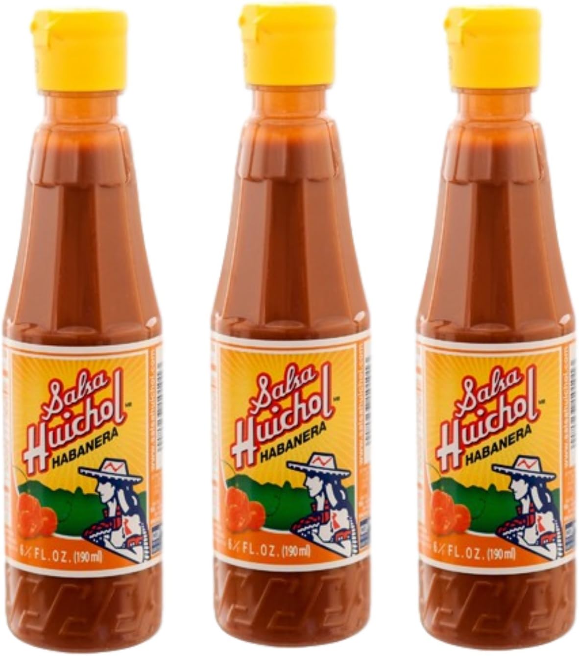 3 X Salsa Huichol Habanera 6oz Bottle Mexican Hot Sauce