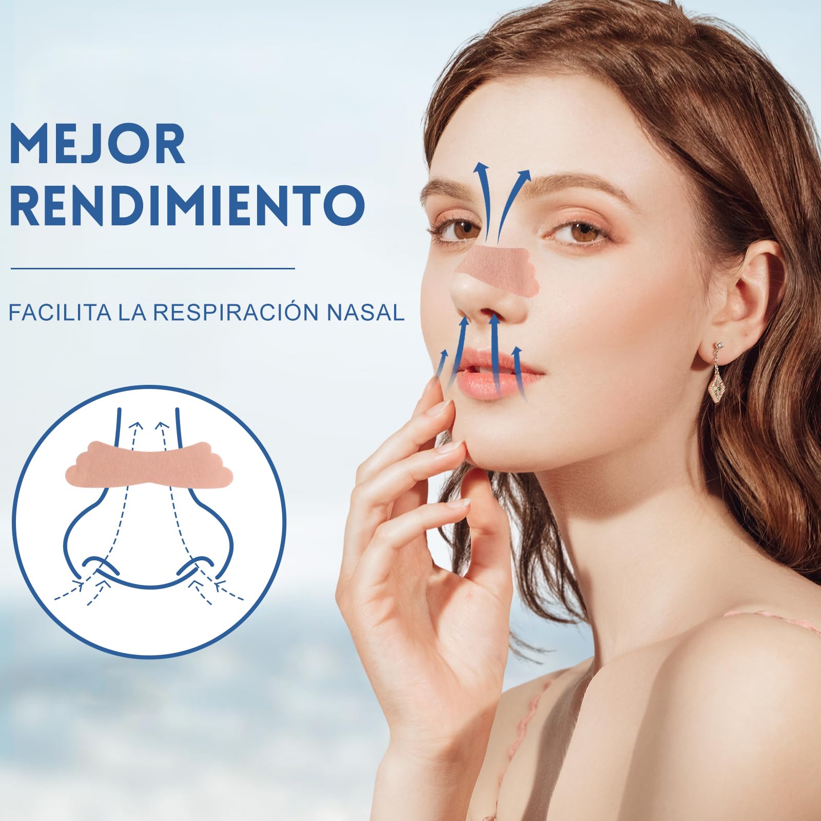 100 Piezas Tiras Nasales Antironquidos para Roncar y Respirar, Tiras para la Nariz para Deportes y Sueño, Ayuda a Dejar de Roncar y Alivio de la Congestión Nasal, Anti Ronquidos (Marrón Claro)