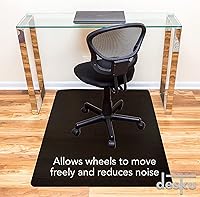 Vista 2 de DESKU Tapete para silla de escritorio de oficina, tapete de PVC para protección de suelos duros, negro, 36 x 48 pulgadas, fabricado en los Estados