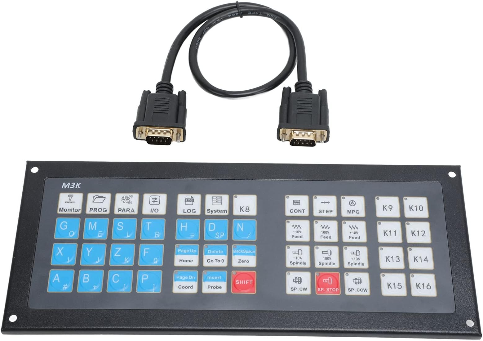 CNC Controller Expansion Keyboard Panel, CNC Motion Controller System, Aluminum Alloy Shell with Clear Key Marking, for 3 4 5 Axes CNC Engraving Cutting Welding Machines, Compatibl