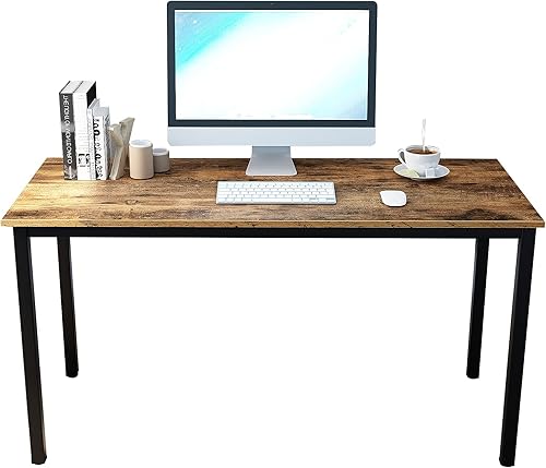 Miniatura 120 de DlandHome Escritorio pequeño para computadora de 31.5 pulgadas, mesa de escritura para espacios pequeños, mesa de estudio, escritorio para Nogal