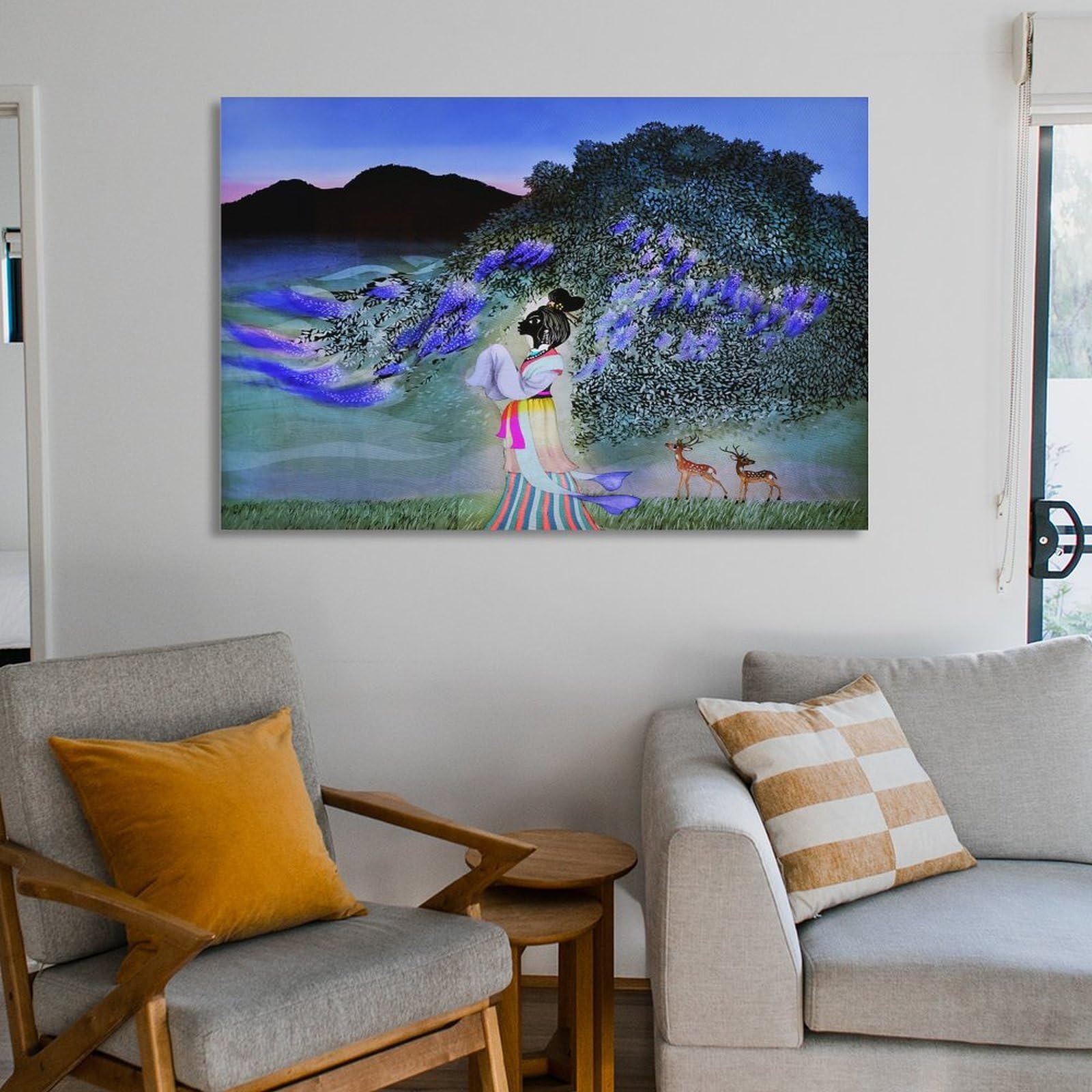 Amazon.co.jp: 藤城清治 平城の藤波 絵画 ポスター 工芸品の装飾品 壁