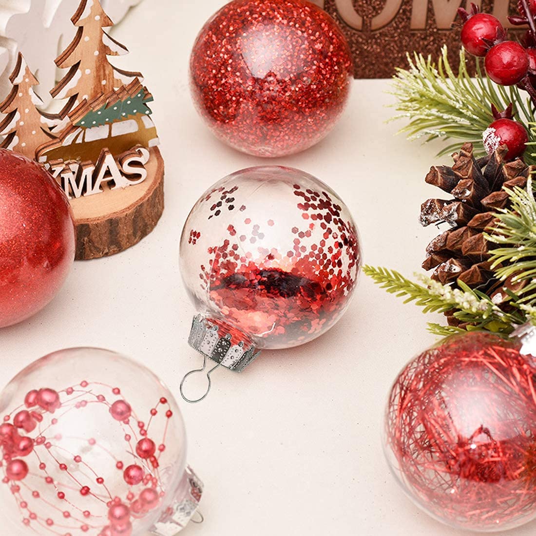 Lot De 20 Boules De Noël Transparentes 10 Cm - Acrylique à Remplir Pour Sapin Noel Mariage Anniversaire Et Decoration 90805062
