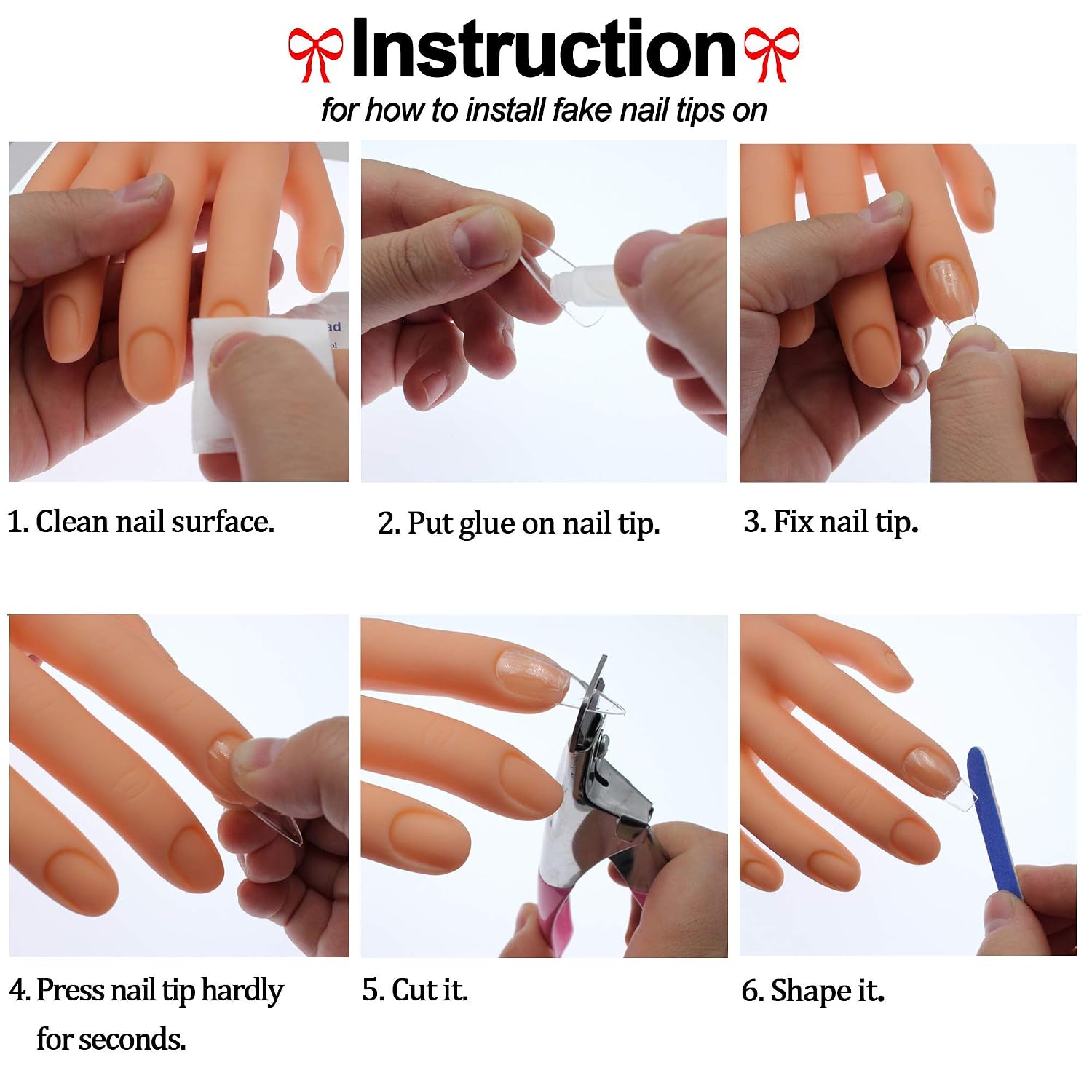Sonnet Mannequin Hand Nails Flexible Nail Hands Practice Professional Nail Training Fake Hand Rubber Manicure Practice Hands for Beginners (White)
