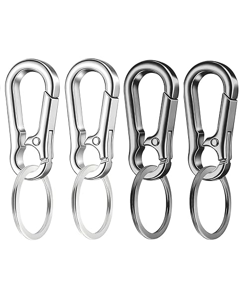WIVBRNK 4 Pack Keychain, Metal Key Chain, Sturdy Key Ring, Key Rings Key Organizer Keychain Clip Key Chains for Men Women