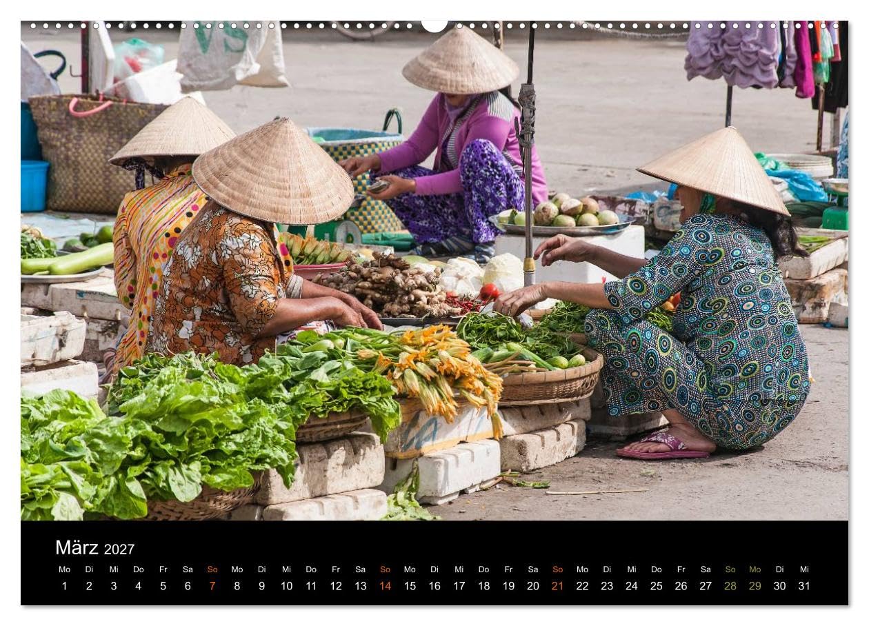 CALVENDO - Das Mekong-Delta (Wandkalender 2027 DIN A2 quer), Monatskalender: Eine Fotoreise durch das faszinierende Mekong-Delta. Ein Kalender mit Feiertagen für Österreich.