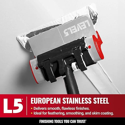 Miniatura 2 de LEVEL5 Combo de cuchillas de skimming, hoja de 10 pulgadas + mango de extensión de 40 a 67 pulgadas  Cuchillo para paneles de yeso suavizarderribar