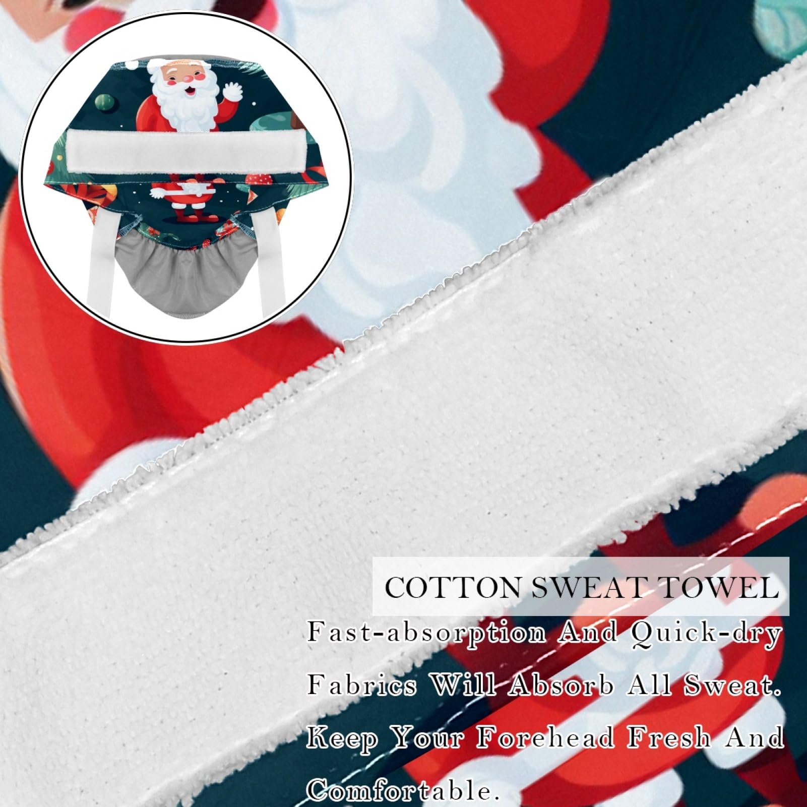 2Pcs Christmas Day a Scrub Caps Button Sweatband Adjustable Working Cap Surgical Cap Nurse Hats Women Men Multicoloured