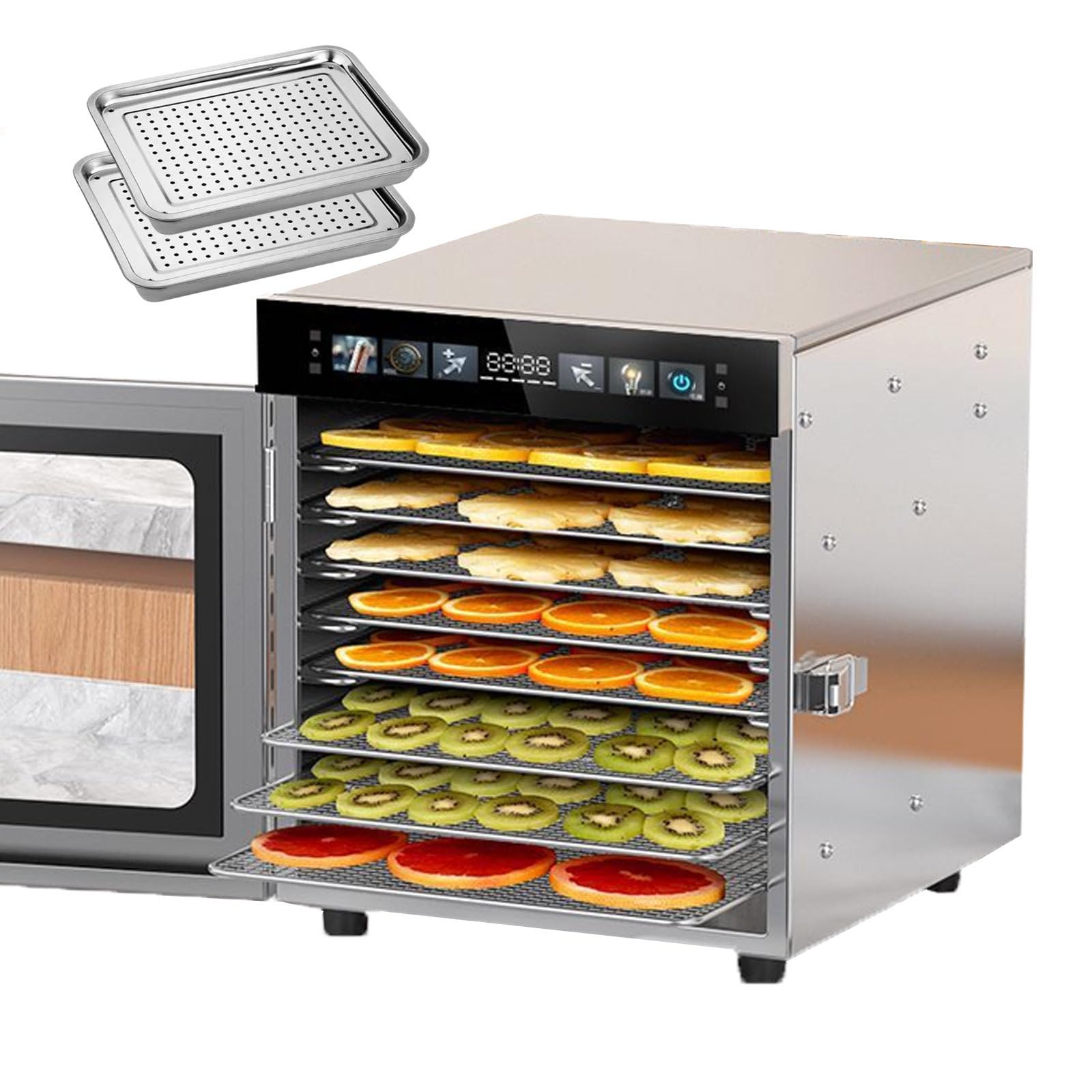 Food Dehydrator Machine | Electric Meat Dryer Machine 400W/1000W | Commercial Food Drying Machine 30~90℃/88-200°F | Herb Food Dehydrators