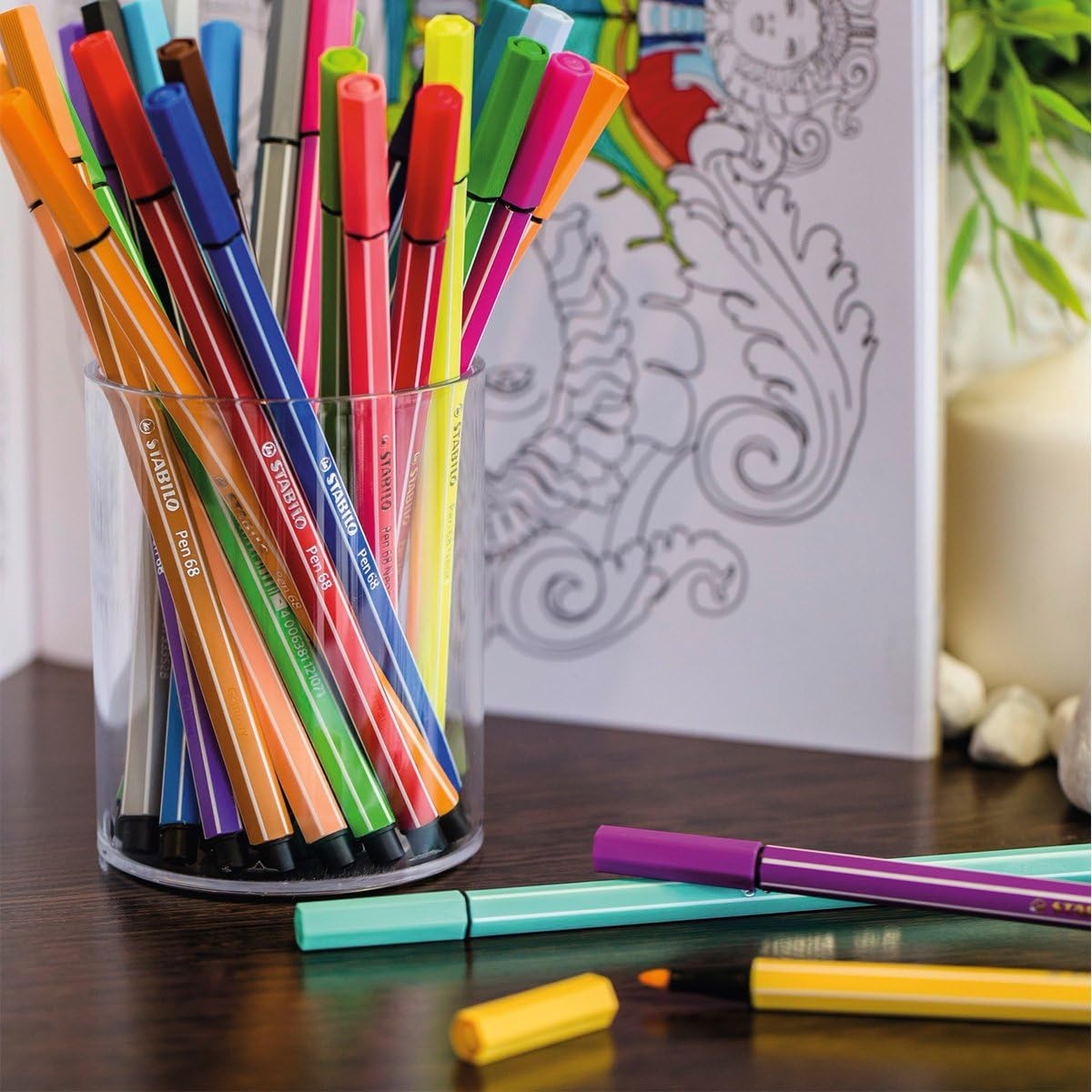 STABILO Pen 68 - Pennarello Premium - Rollerset con 30 Colori assortiti