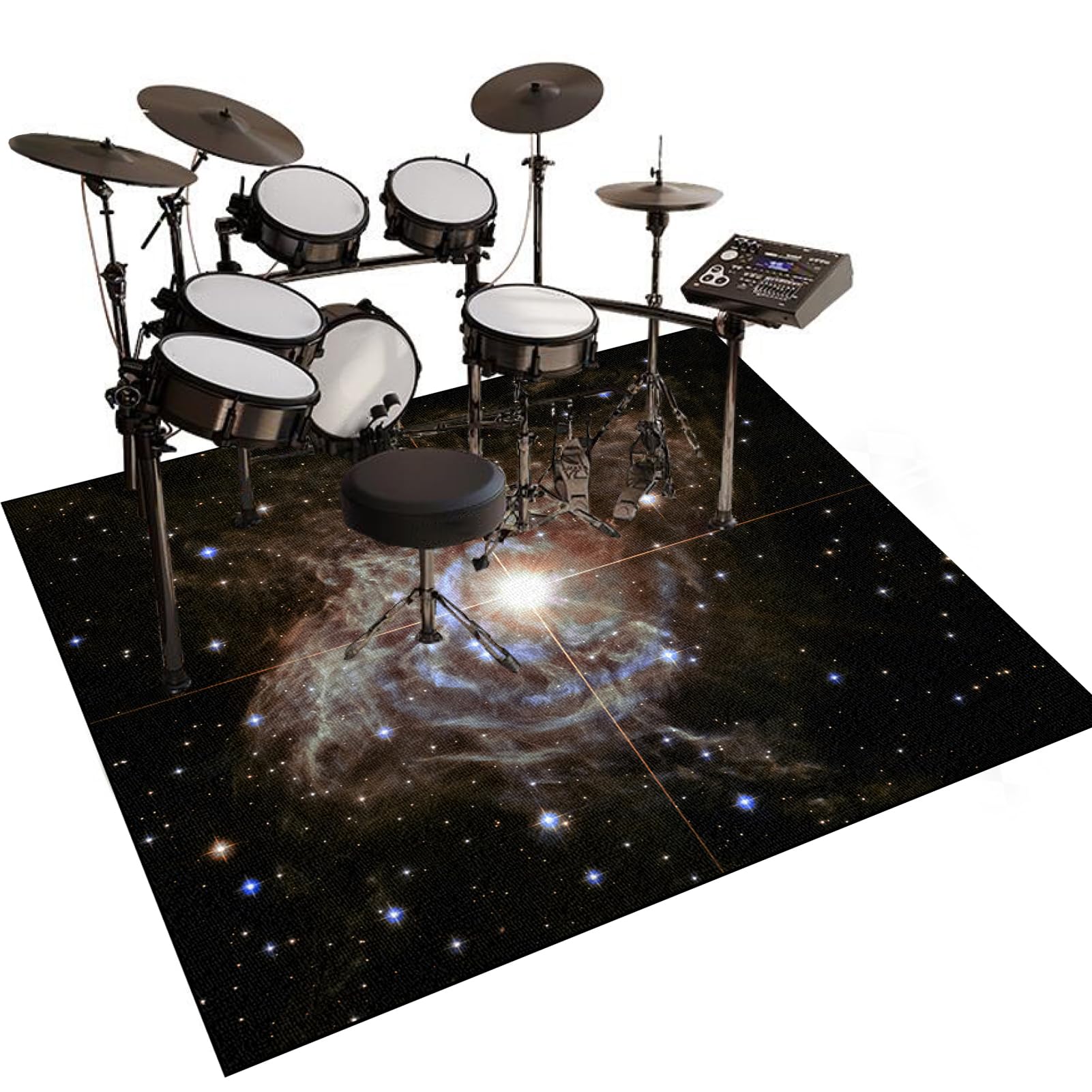 Tappetino Acustica per Batteria e Percussioni, Tappeto Batteria Elettronica, Tappeto a Tamburo Insonorizzante, Tappeti Antiscivolo per Batteria Elettroniche Rullante Acustica Grancassa 140 x 100 cm