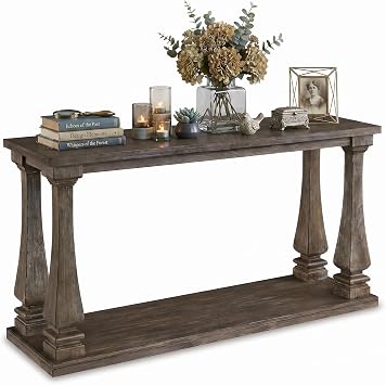 Signature Design by Ashley Johnelle Console Sofa Table, Weathered Gray Wood