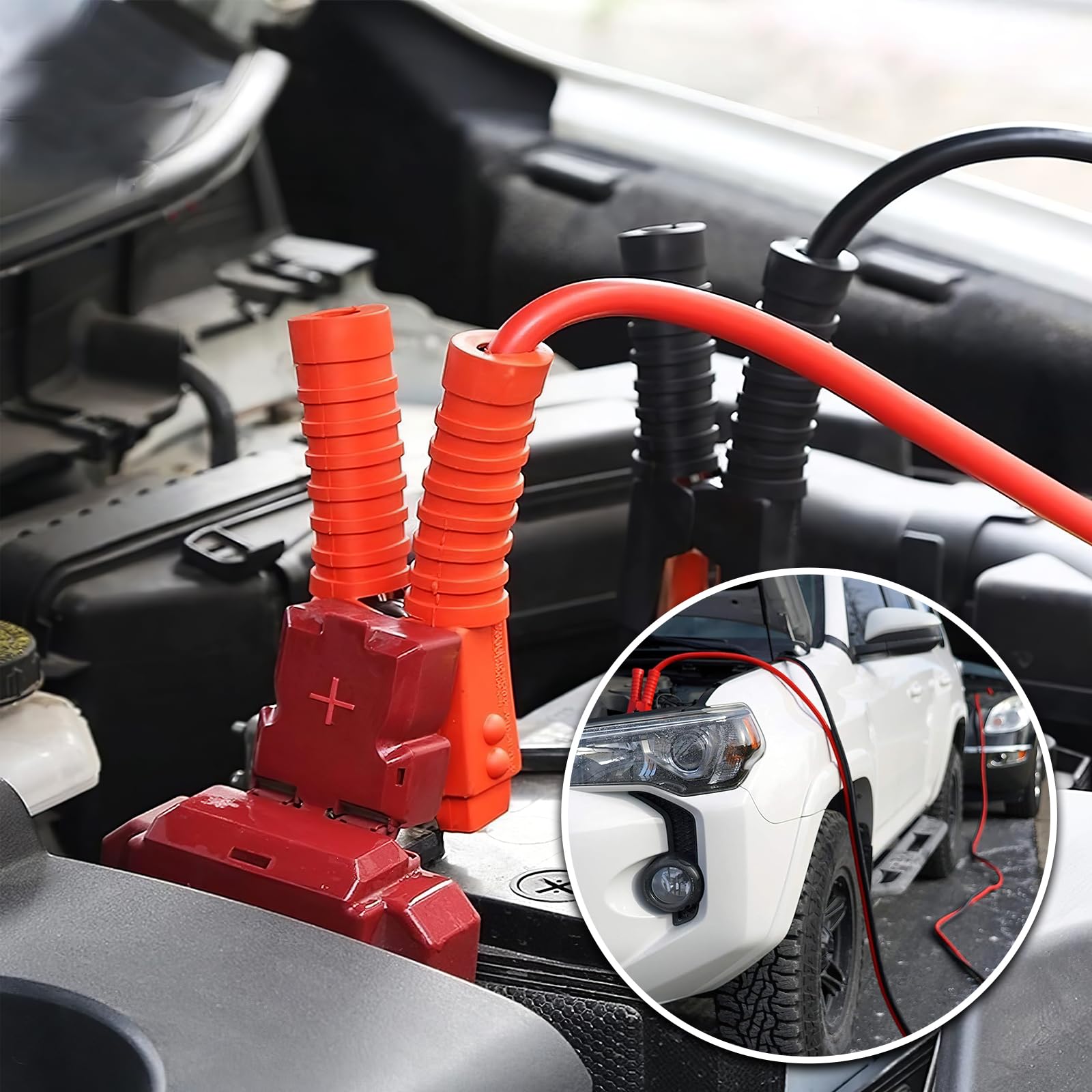 2 cavi di avviamento resistenti per batteria auto, 3000 A, 6 m, cavi di avviamento per auto, furgoni e camion diesel a benzina, diesel