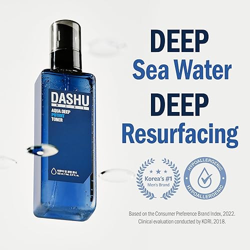 Miniatura 2 de DASHU Tónico Aqua Deep Potent para hombre, 5.17 fl oz, tóner facial, aprieta los poros, todo tipo de piel, reacondicionar y purificar la piel,