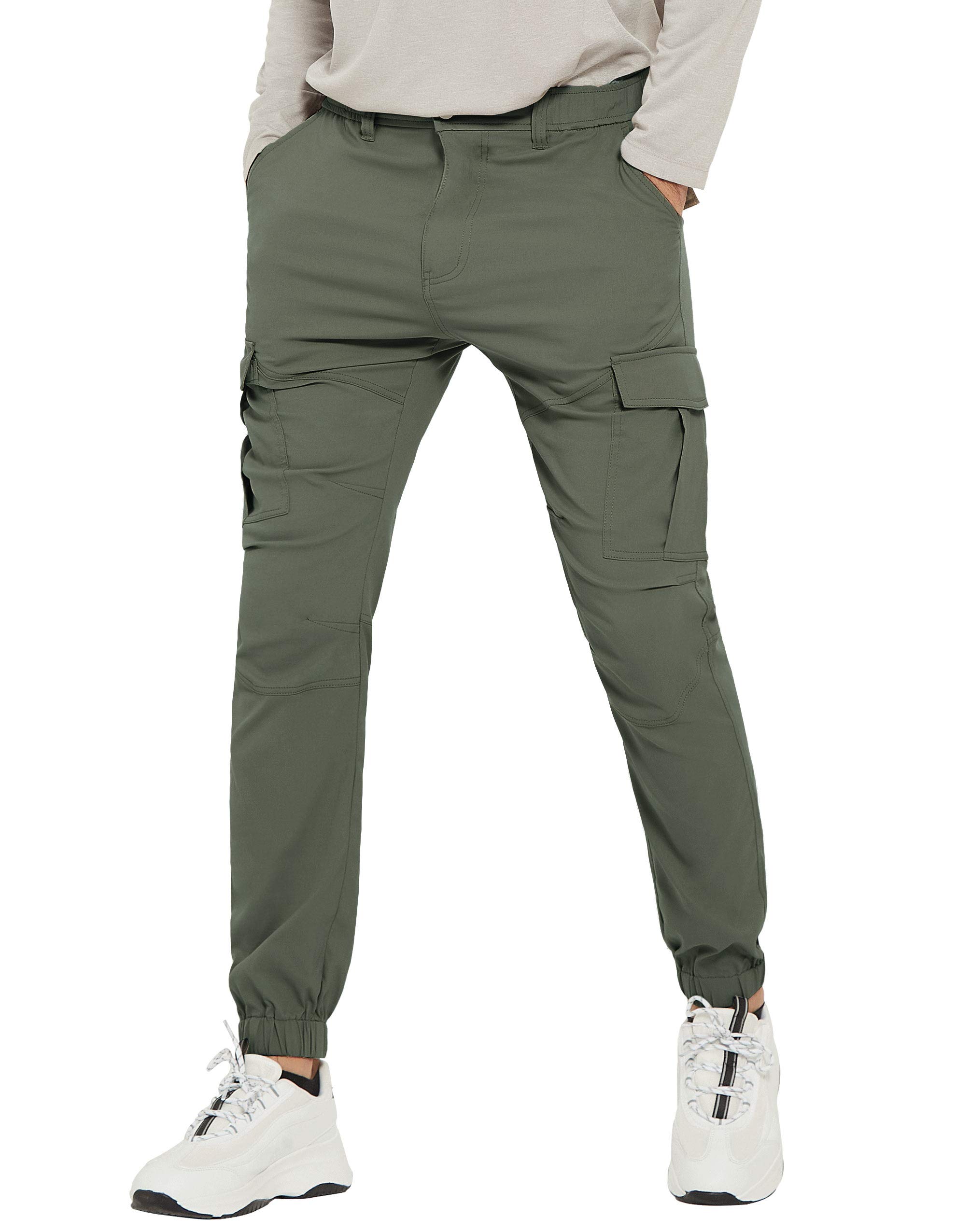 Pantalon cargo de randonnée vert 52 homme coupe jogging extensible imperméable - 7