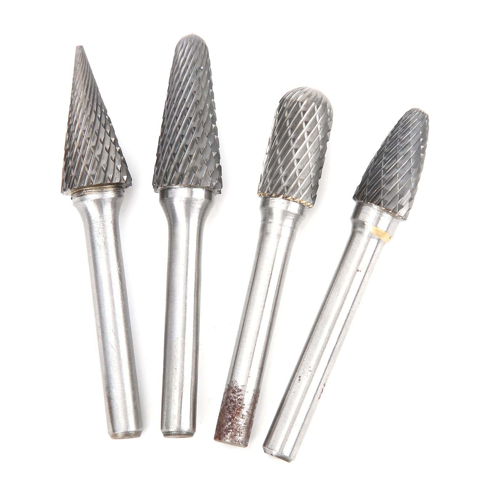 4-teiliges Rotationsfeilen-Set aus Wolframstahl, leistungsstarke Hartmetall-Frässtifte für Metallbearbeitung und Heimwerkerarbeiten, langlebiges Schleifwerkzeug mit 6 mm Sc