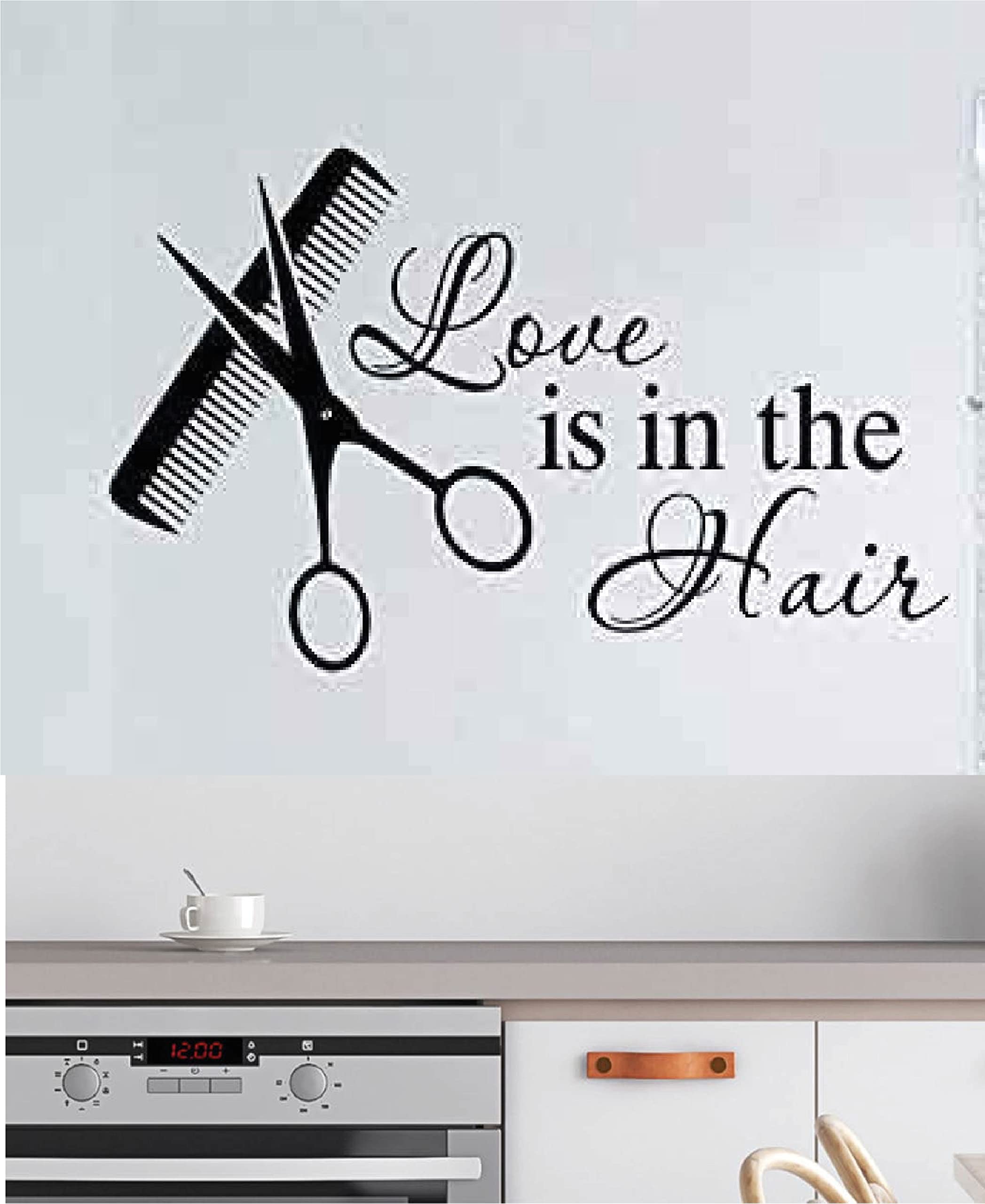 VVWV Love Is in The Hair Salon Style Beauty Parluor Spa Wall Decal Sticker Black 60.00 X 35.00 Cm (B08CF4BJQG) Amazon Price History, Amazon Price Tracker