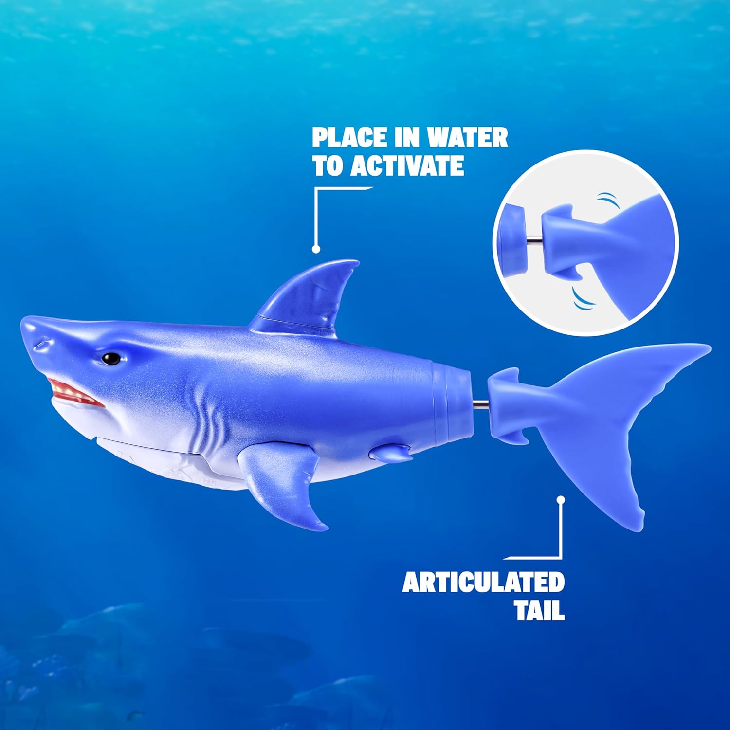 Robo Alive Water Activated Shark 2 Pack (Blue) by ZURU – Realistic Swimming Robotic Bath Toy for Kids, Tweens & Teens, Water-Activated Pet Shark for Play & Pranks, 3+