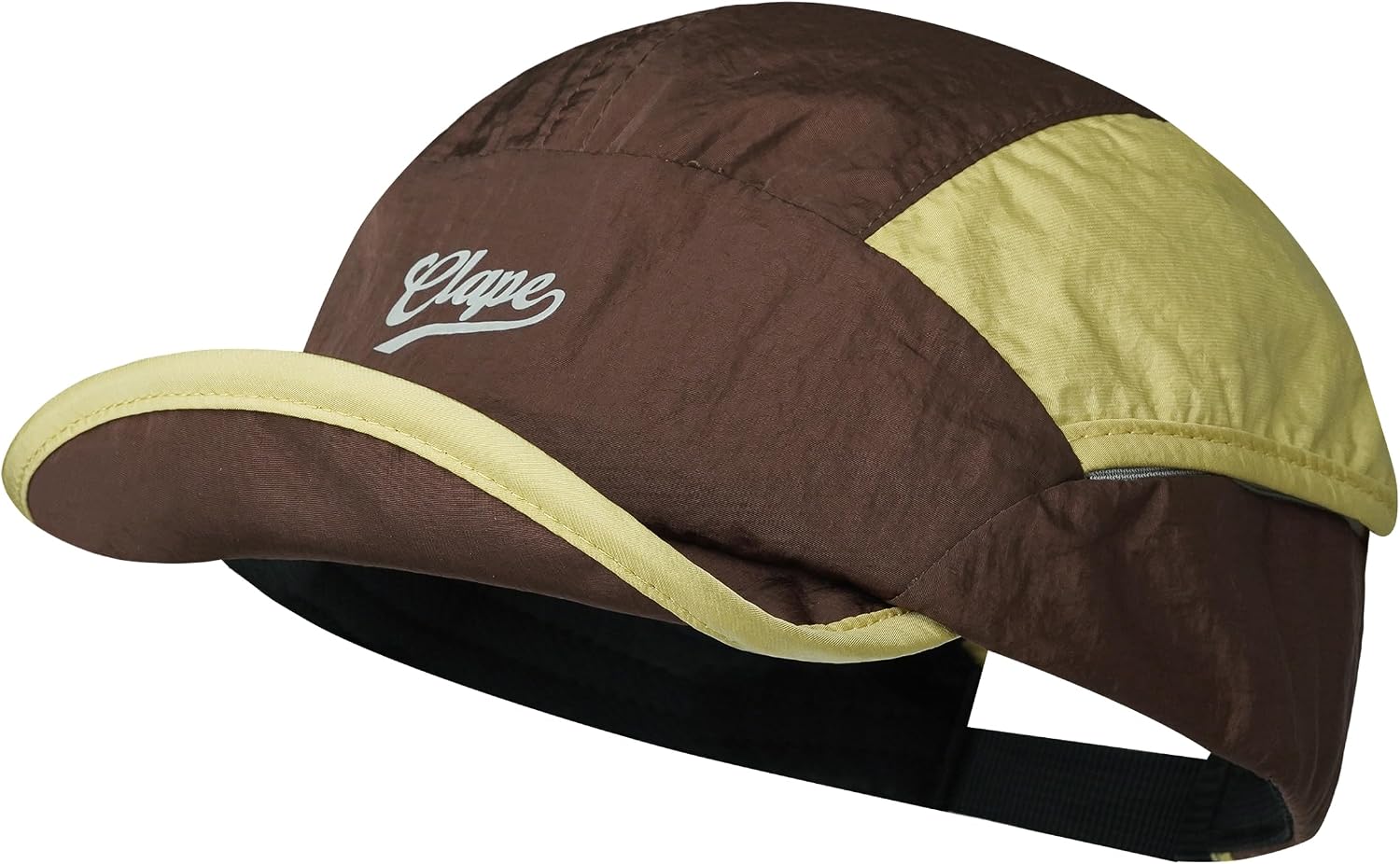 CLAPE Quick Dry 5 Panel Hat for Men, Water-Resistant Reflective Short Brim Cap, Foldable Camper Hat Outdoor Sport Cycling Cap