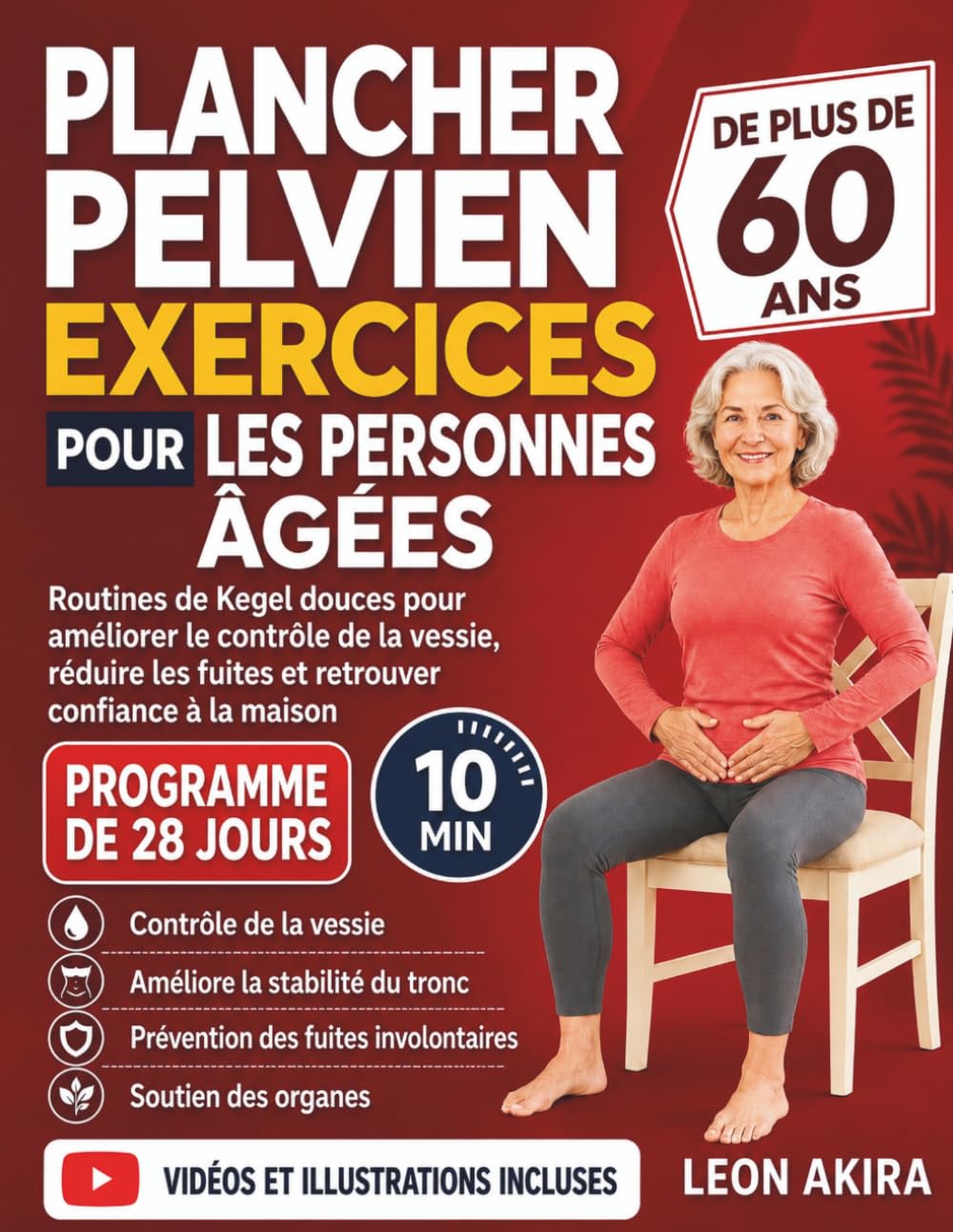 PLANCHER PELVIEN EXERCICES POUR LES PERSONNES ÂGÉES DE PLUS DE 60 ANS: Routines de Kegel douces pour améliorer le contrôle de la vessie, réduire les fuites et retrouver confiance à la maison