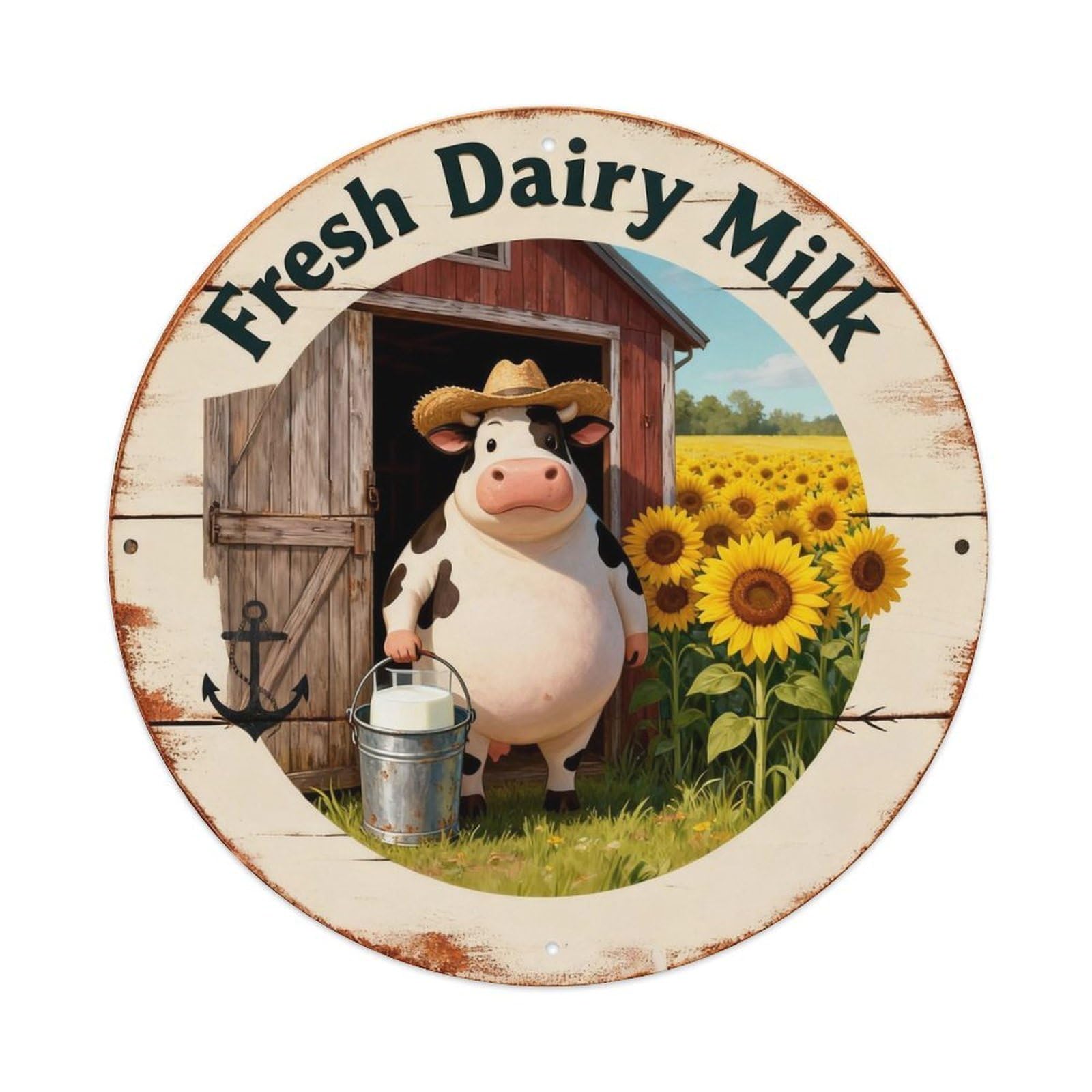 Fresh Dairy Milk Sign Metal Tin Sign Plaque