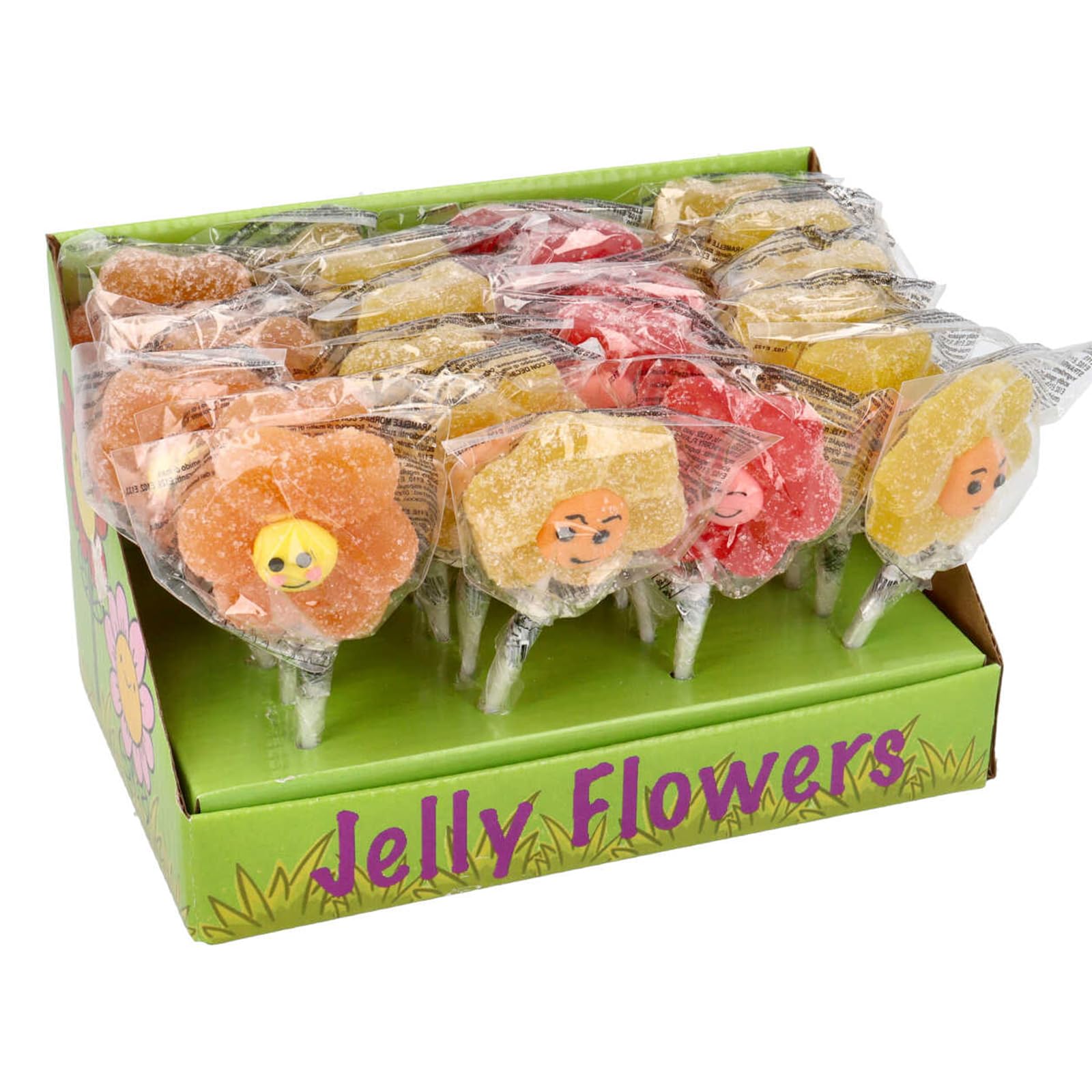 Rossini's Jelly Flowers Lecca Lecca Fiori Gusto Frutta Espositore da 24 LeccaLecca da 20 gr Ideale per Feste Compleanni Party Bambini