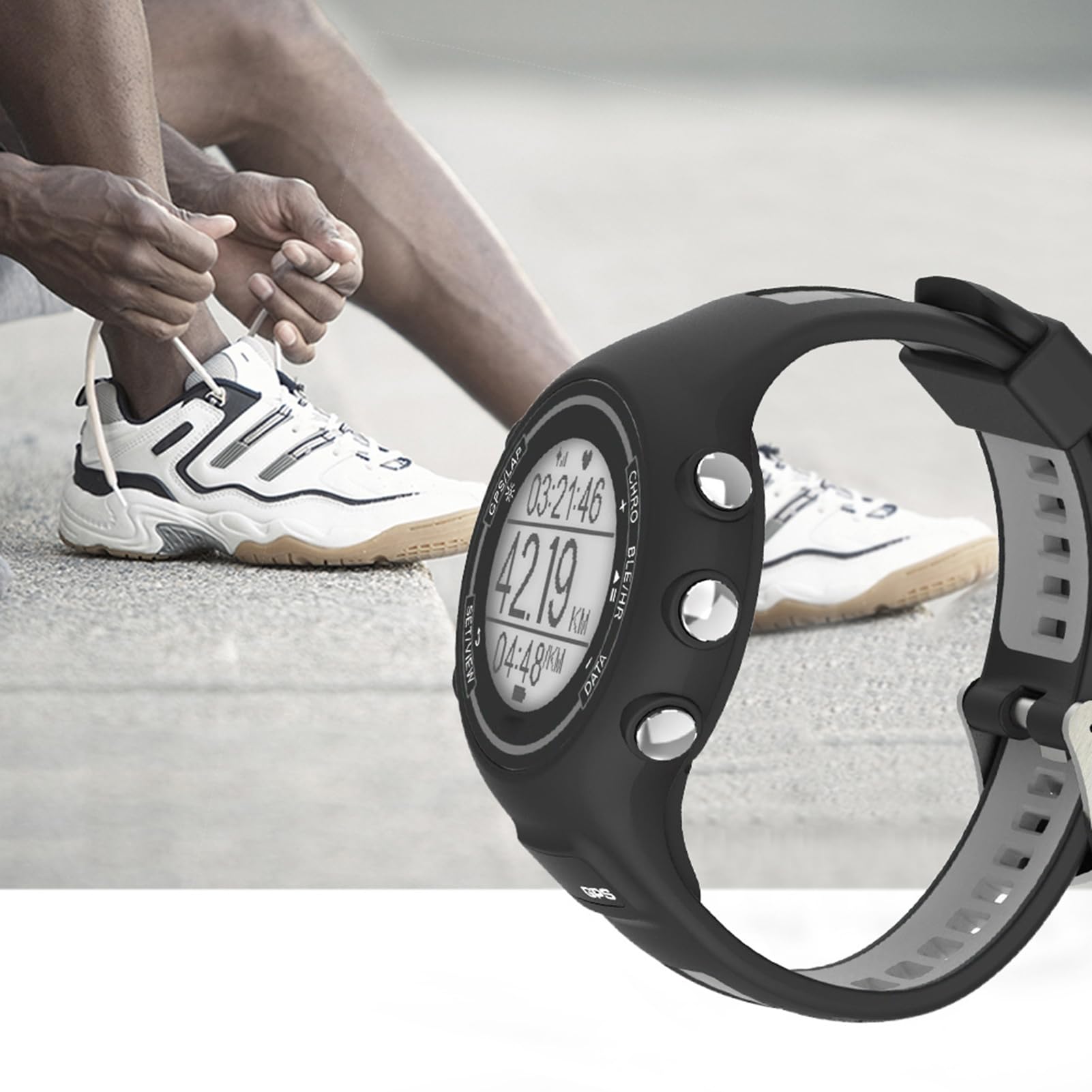 Ejoyous EZON GPS Sportuhr, Schwarz (Black)
