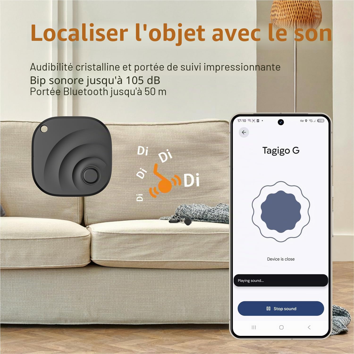 Reyke Android Tracker, Smart Tag Compatible avec Google Find My (Android Seulement), Traceur pour clés, Bagages, Valise, Portefeuille, 4 Pack