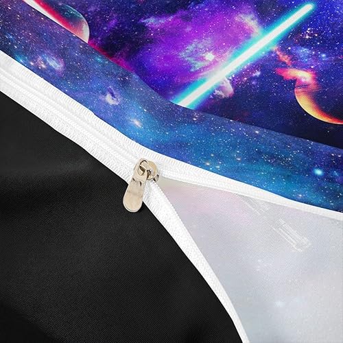 Miniatura 120 de Castle Fairy Juego de funda de edredón de cola de pez de sirena, tamaño Queen, juego de ropa de cama de escamas de sirena de acuarela arcoíris, 3