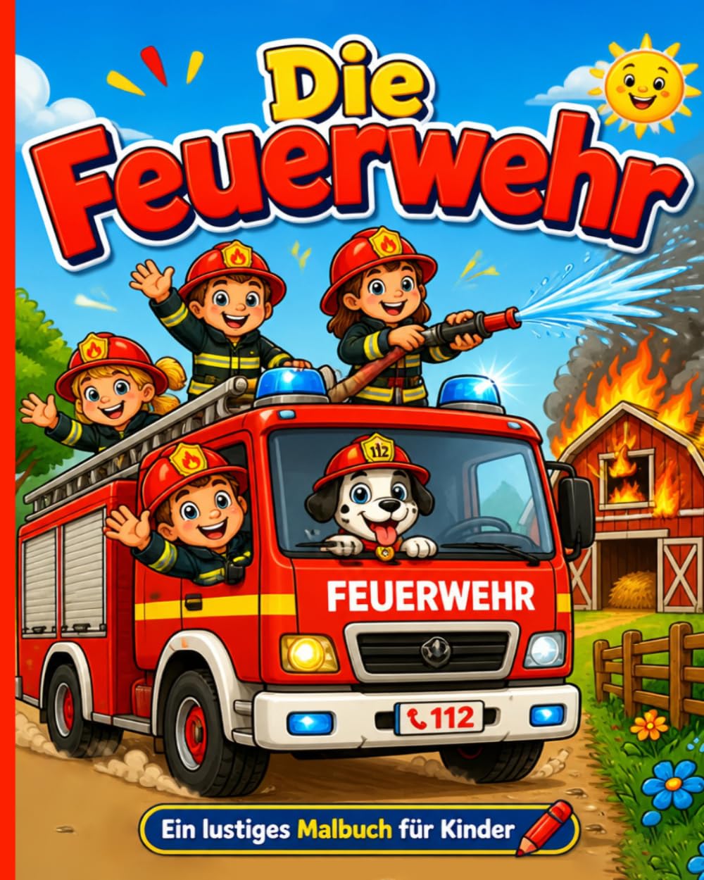 Die Feuerwehr: Ein lustiges Malbuch für Kinder