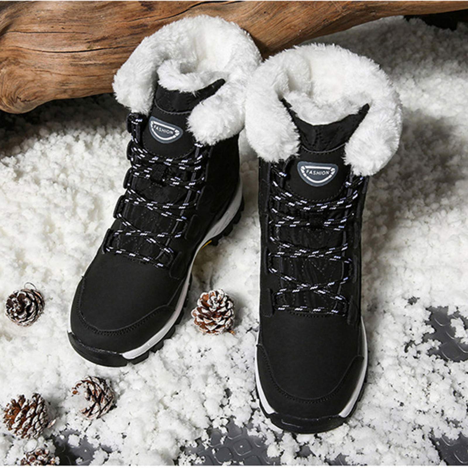 Dames Winterlaarzen Met Bontvoering - Waterdichte Wandelschoenen Voor De Winter 1