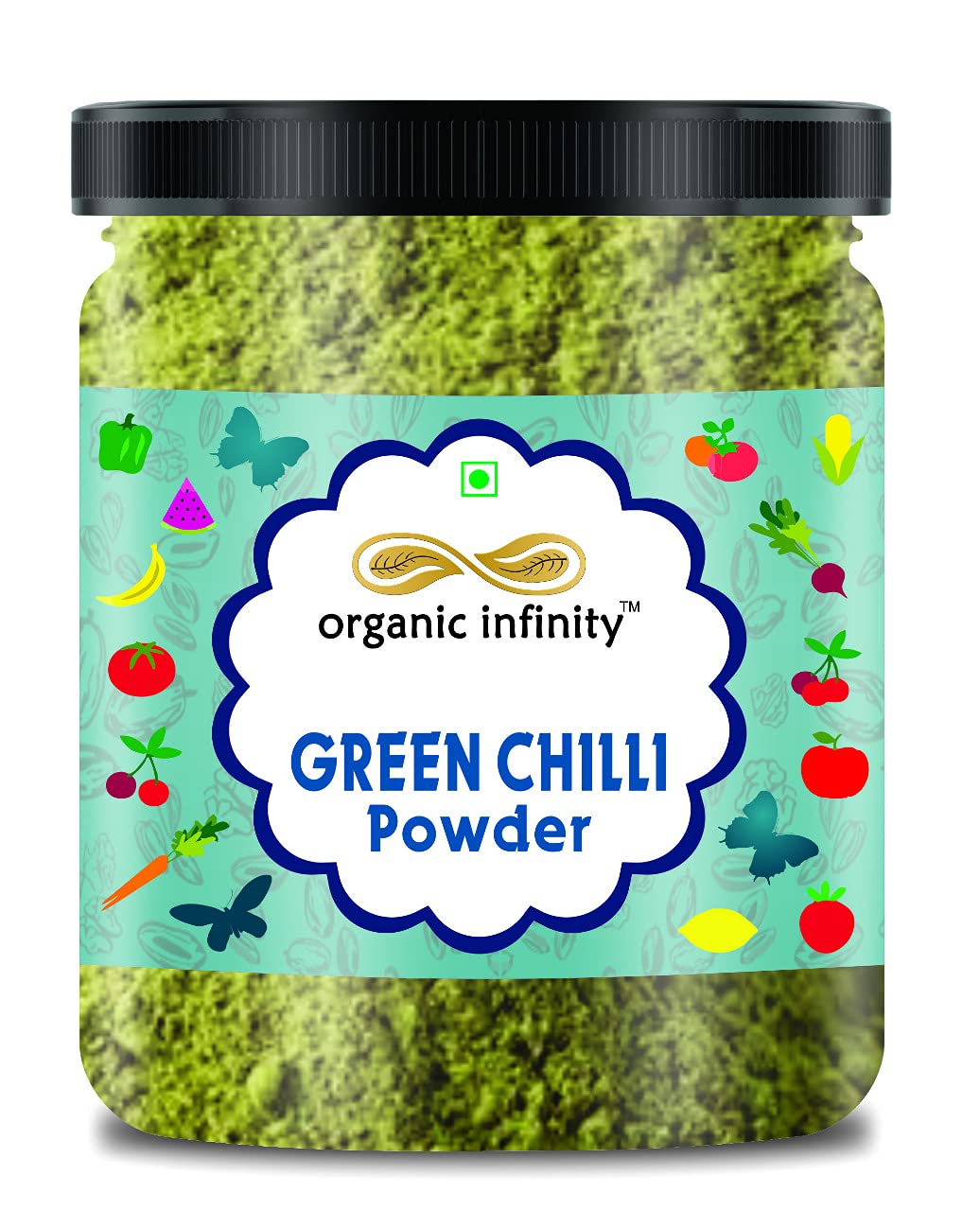 Organic Infinity Green Chilli Powder | Hari Mirchi | Ready to Use - 200 GM by Organic Infinity