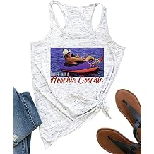 Hotter Than a Hoochie Coochie Tank Tops for Women Vintage Country Music Graphic Hawaiian Racerback T Shirt