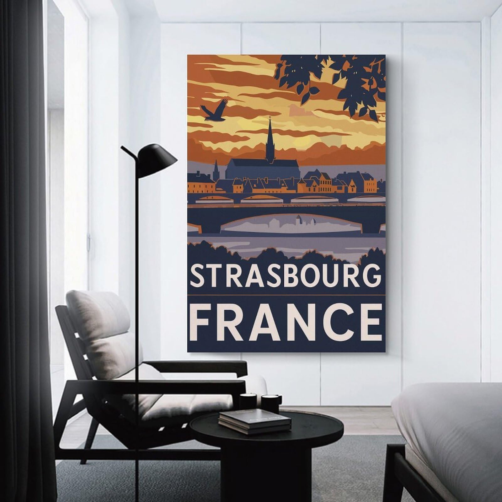Junmoney Decorative Canvas Print Strasbourg, France Travel, 24x36inch(60x90cm), for Entrance Walls, Hall Decor Or Foyers, A Stylish Accent for Home Entrances