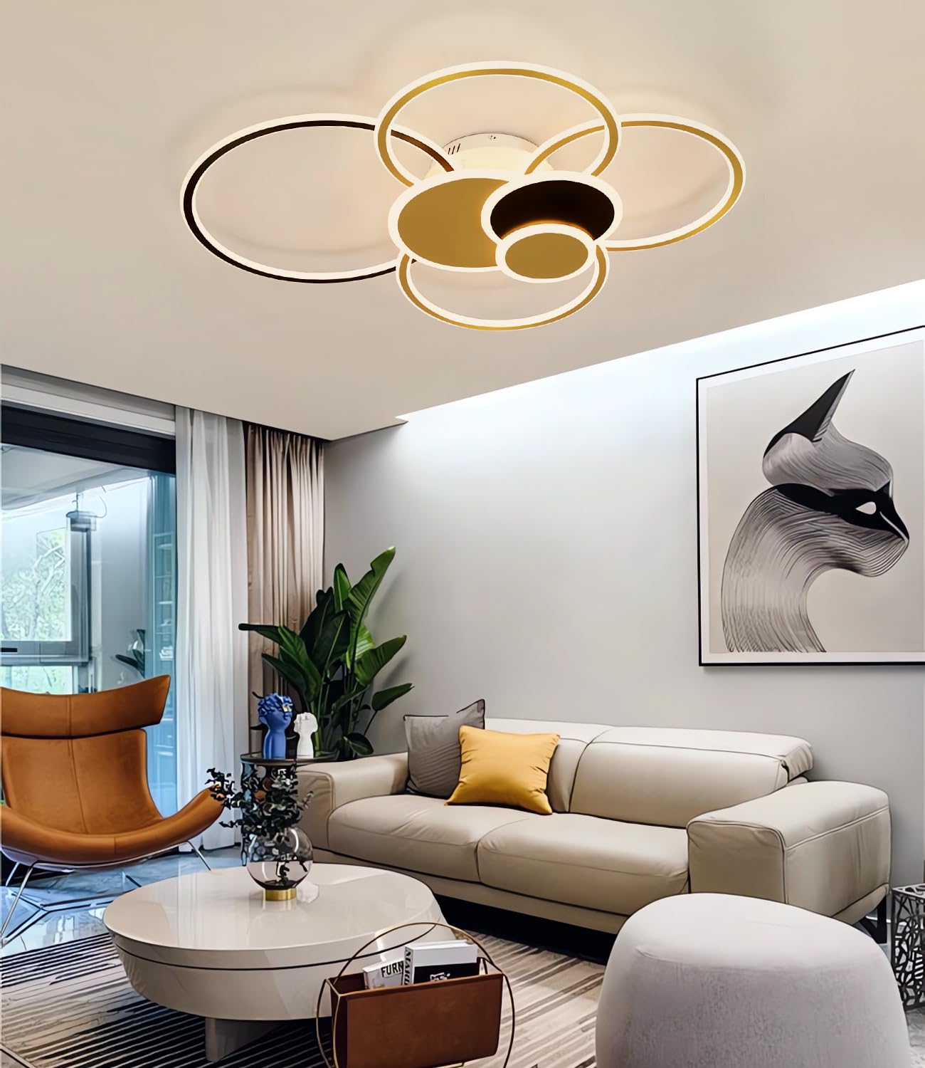 Éclairage de plafonnier or 80 pour salon et chambre moderne
