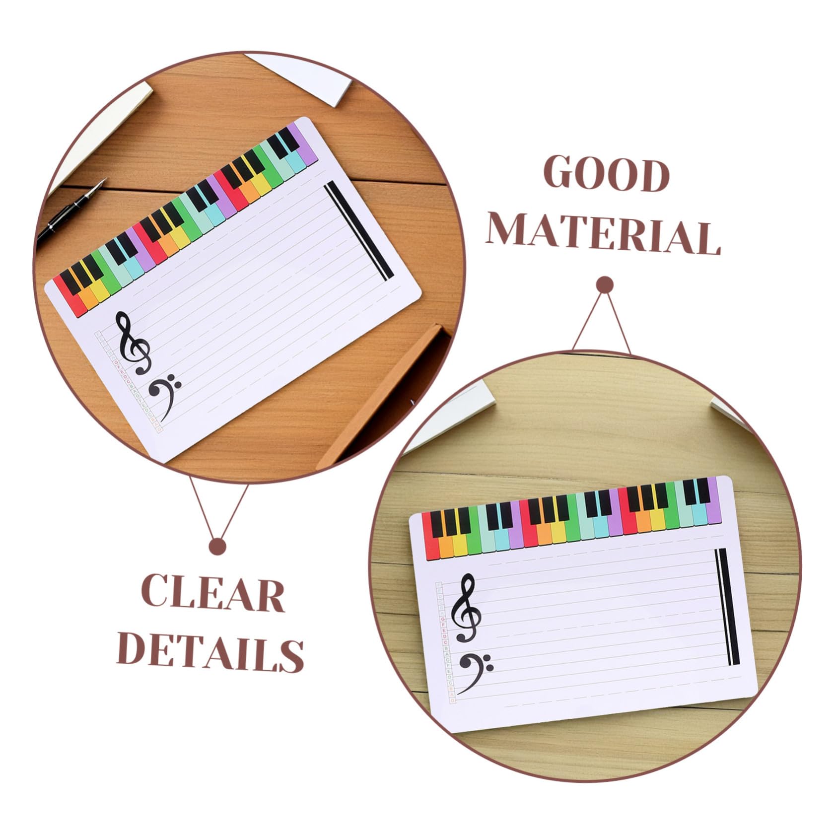 TEHAUX 10 Stück Personal Whiteboard Tafel Beschreibbar Löschbar Musiktafel Musik Klassenzimmerbedarf Whiteboard Mit Klavierunterrichtsübung Trocken Abwischbare Tafel Trocken